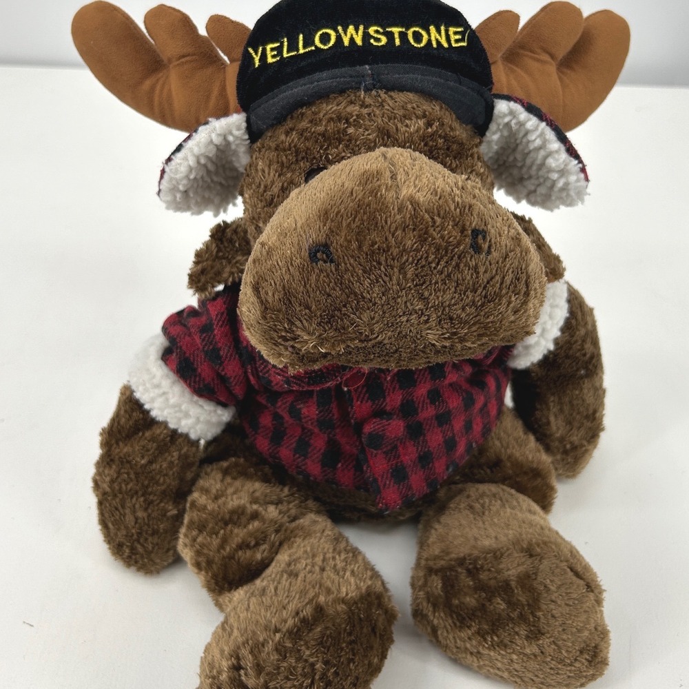 Wishpets Garth the Moose Yellowstone National Park Plush Buffalo Plaid 2003 - Picture 4 of 6